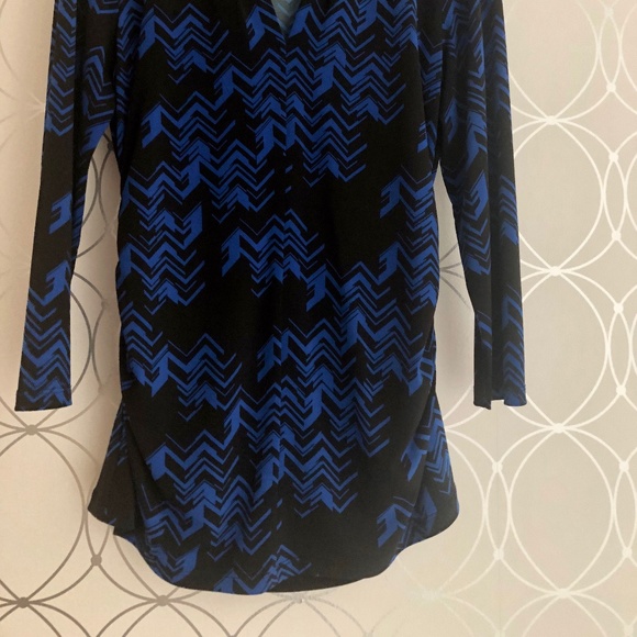 Karl Lagerfeld Paris M Blue/Black Top - Picture 2 of 8